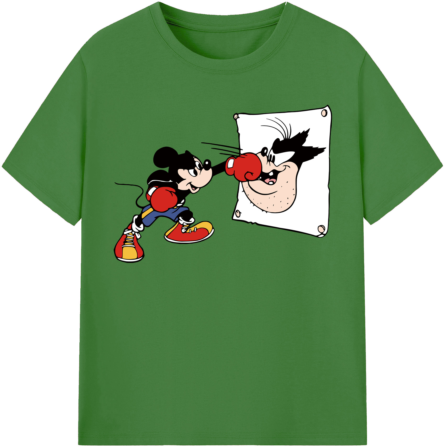 （画像用） ミッキーマウス Mickey Mouse レディースカジュアルプリントTシャツ（綿100％）